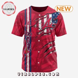 Atlanta Braves Custom US Flag Baseball Jersey