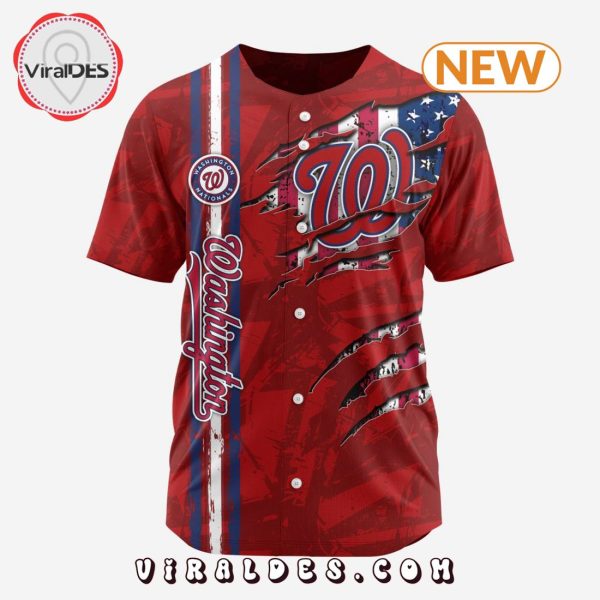 Washington Nationals Custom US Flag Baseball Jersey