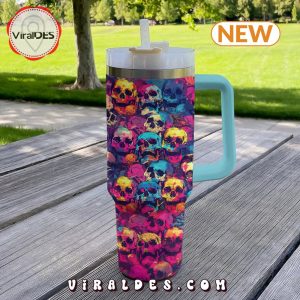 Psychedelic Skulls 40oz Tumbler