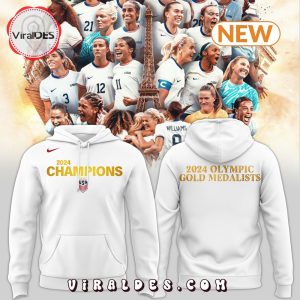 Gold Medal Olympic USA Women’s Soccer White Hoodie