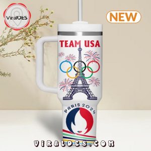 Custom USA Team 2024 Paris Olympics White Stanley Tumbler