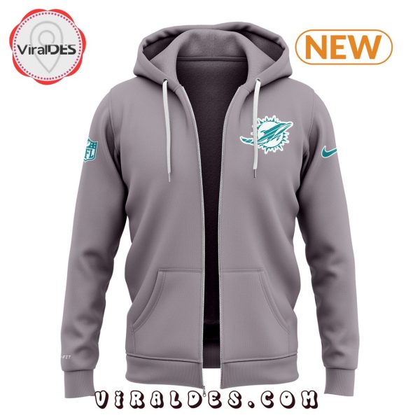 2024 Miami Dolphins Grey Zip Hoodie, Jogger, Cap