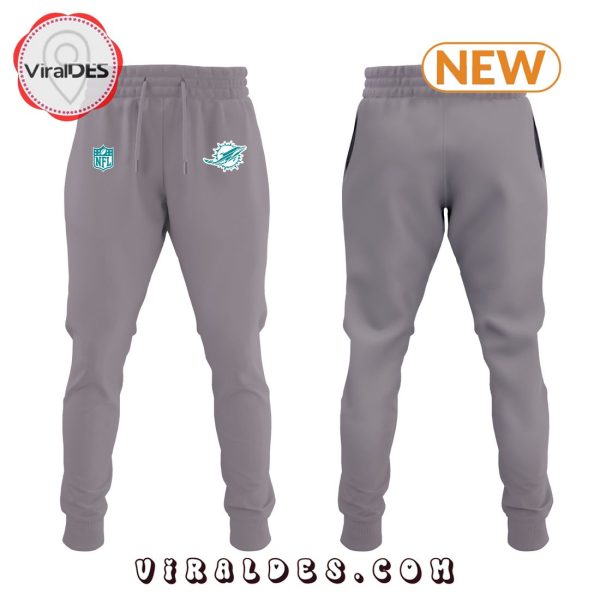 2024 Miami Dolphins Grey Zip Hoodie, Jogger, Cap