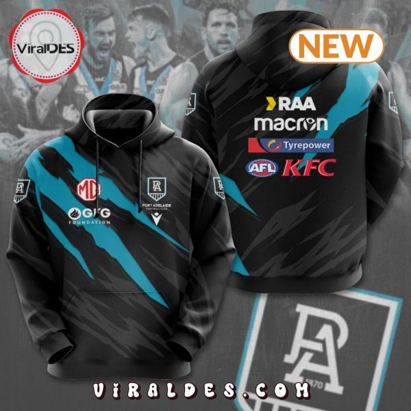 2024 Port Adelaide Black Apparel Hoodie