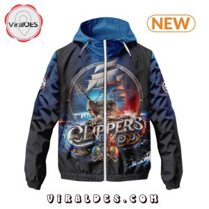 NBA Los Angeles Clippers Realistic Team Logo Design Windbreaker Jacket