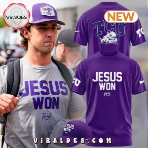 TCU Football Jesus Won Purple T-Shirt, Jogger, Cap