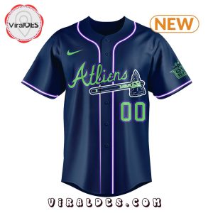 Personalized Atlanta Brave Navy Baseball Jersey