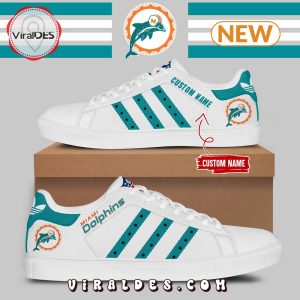 Custom Miami Dolphins Throwback Stand Smith Shoes