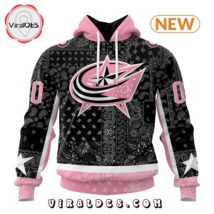 NHL Columbus Blue Jackets Special Pink Paisley Design Hoodie