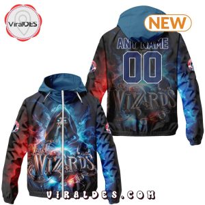 NBA Washington Wizards Realistic Team Logo Design Windbreaker Jacket