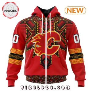 NHL Calgary Flames Special Native Heritage Design Hoodie