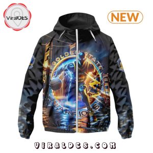 NBA Golden State Warriors Realistic Team Logo Design Windbreaker Jacket