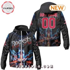 NBA Houston Rockets Realistic Team Logo Design Windbreaker Jacket