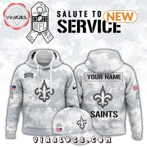 New Orleans Saints Arctic Camo Salute To Service Hoodie, Jogger, Cap