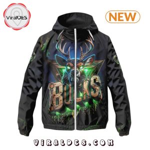 NBA Milwaukee Bucks Realistic Team Logo Design Windbreaker Jacket