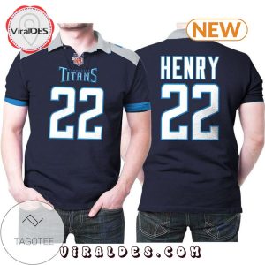 Derrick Henry Tennessee Titans Sports Navy Polo