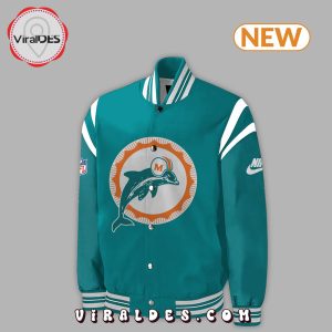 Miami Dolphins Throwback Baseball Jacket