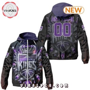 NBA Sacramento Kings Realistic Team Logo Design Windbreaker Jacket