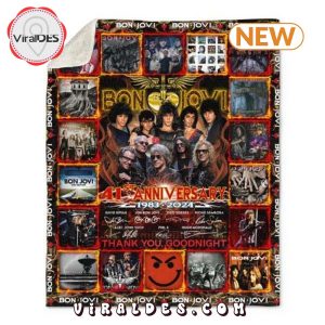 Bon Jovi 41st Anniversary Thank, You Goodnight Blanket