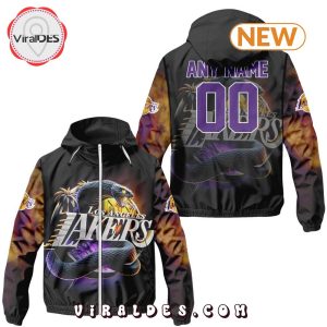 NBA Los Angeles Lakers Realistic Team Logo Design Windbreaker Jacket