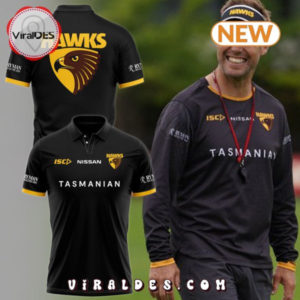 AFL Hawthorn Football Club Black Polo Shirt