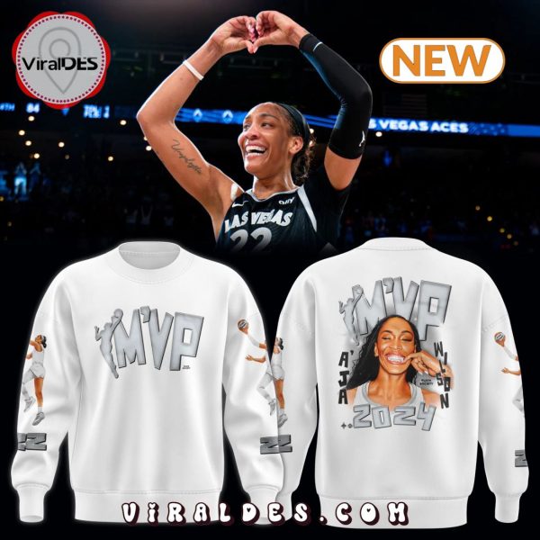 A’ja Wilson Unisex MVP 2024 White Hoodie