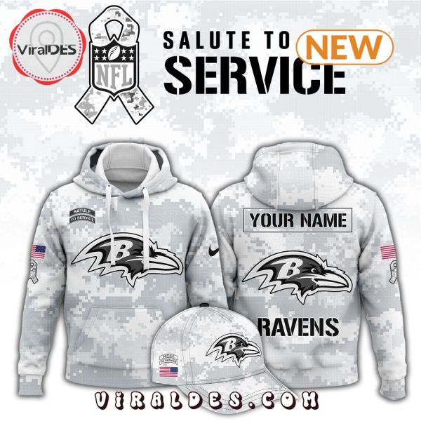 Baltimore Ravens Arctic Camo Salute To Service Hoodie, Jogger, Cap