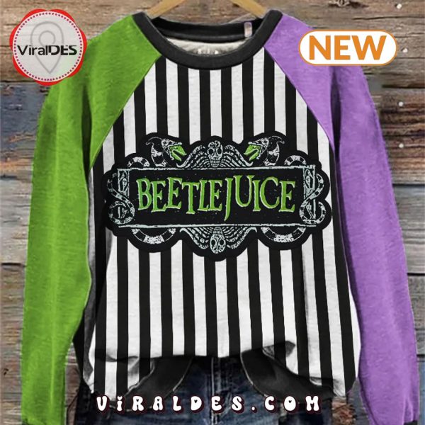 Beetlejuice Horror Movie Contrast Color Sweatshirt