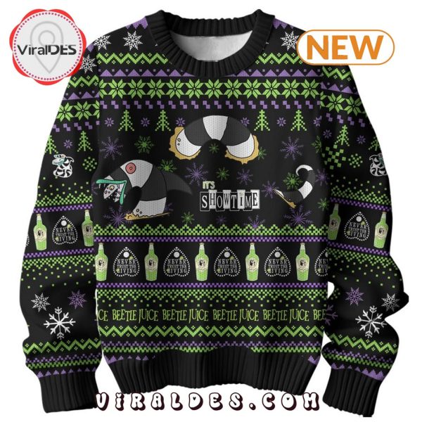 Beetlejuice It’s Showtime Christmas Sweater