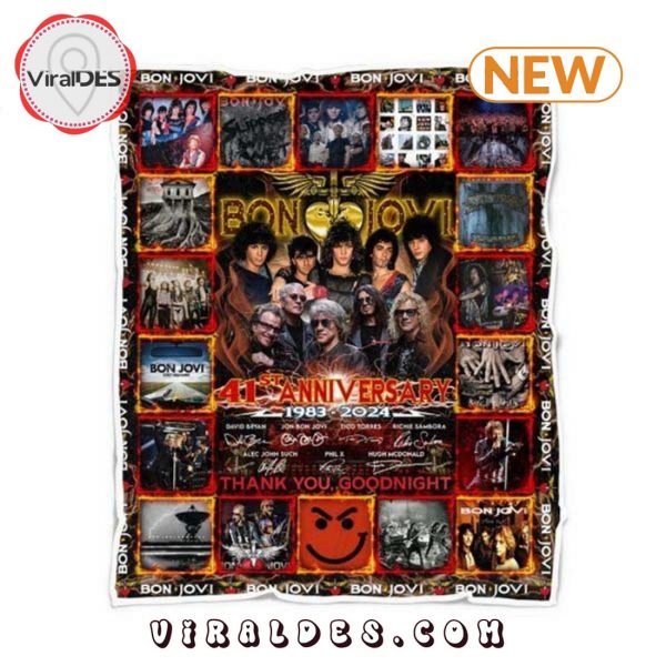 Bon Jovi 41st Anniversary Thank, You Goodnight Blanket