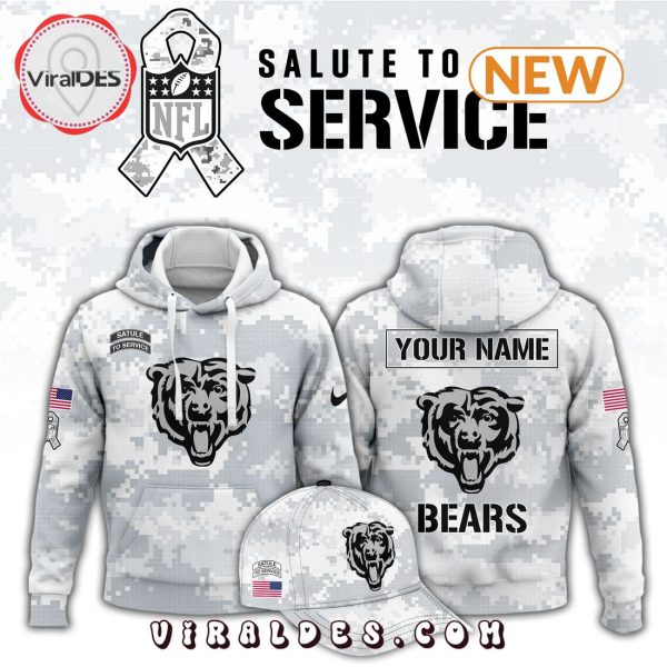 Chicago Bears Arctic Camo Salute To Service Hoodie, Jogger, Cap