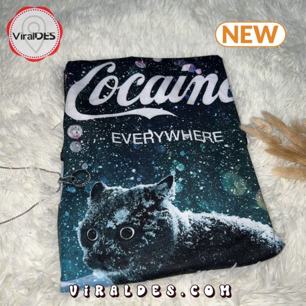 Cocaine Everywhere Cat With Snow Ugly Christmas Sweater Sweatshirt