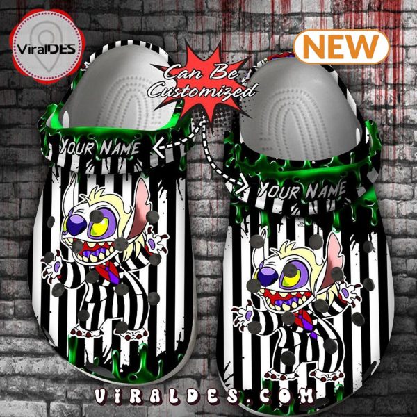 Custom Cartoon Beetlejuice Stitch Clogs Crocs