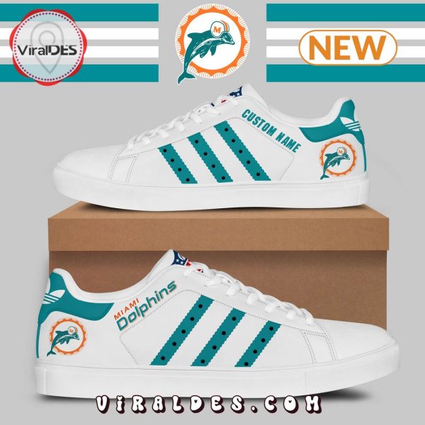 Custom Miami Dolphins Throwback Stand Smith Shoes