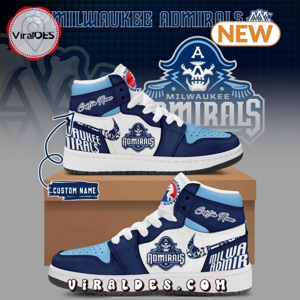 Custom Milwaukee Admirals Air Jordan 1 Hightop Shoes