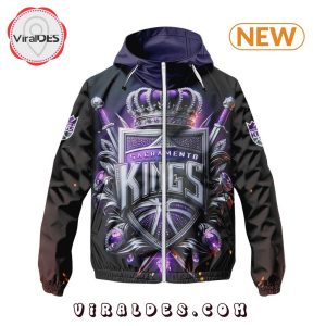 NBA Sacramento Kings Realistic Team Logo Design Windbreaker Jacket