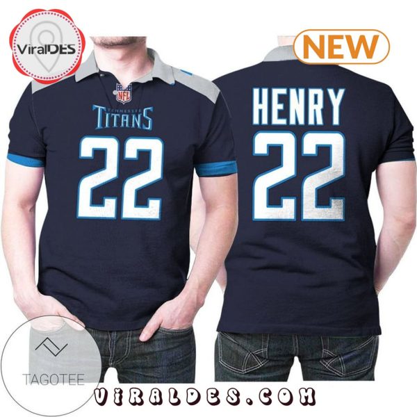 Derrick Henry Tennessee Titans Sports Navy Polo