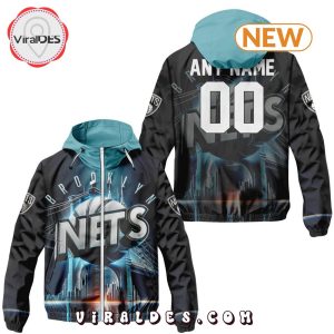 NBA Brooklyn Nets Realistic Team Logo Design Windbreaker Jacket