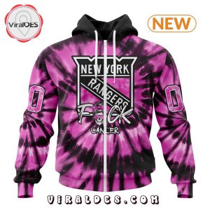 NHL New York Rangers Special Pink F!ck Cancer Design Hoodie