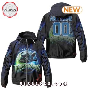 NBA Minnesota Timberwolves Realistic Team Logo Design Windbreaker Jacket