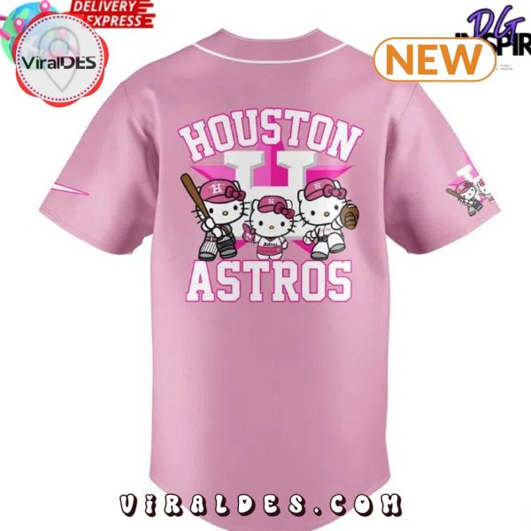 Houston Astros Hello Kitty Night Pink Baseball Jersey