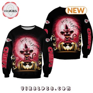 Kansas City Chiefs Witch Cat Halloween Sweatshirt