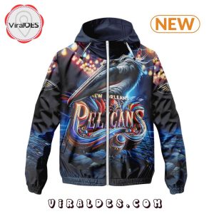 NBA New Orleans Pelicans Realistic Team Logo Design Windbreaker Jacket