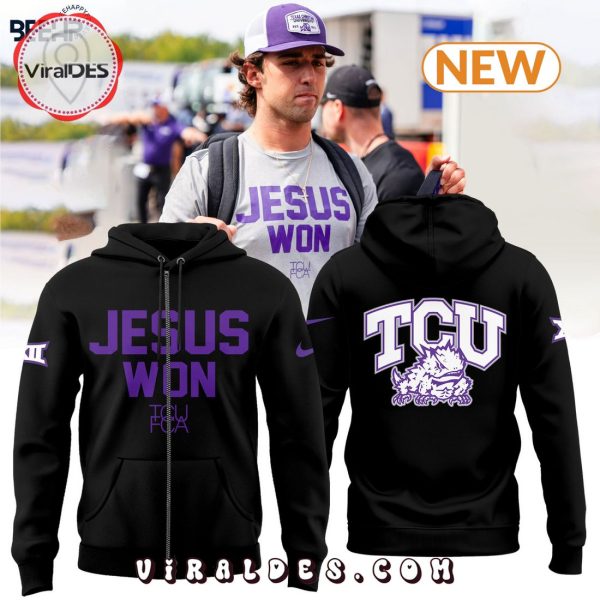 Jesus Won TCU Football Black Hoodie