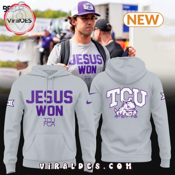 Jesus Won TCU Football Grey Hoodie