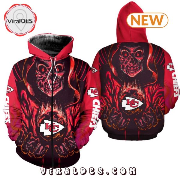 Kansas City Chiefs Death Halloween Skull Hoodie