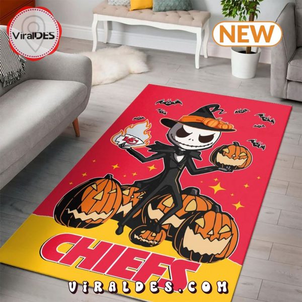 Kansas City Chiefs Jack Skellington Halloween Area Rug