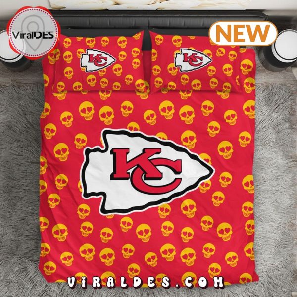 Kansas City Chiefs Love Skull Bedding Set