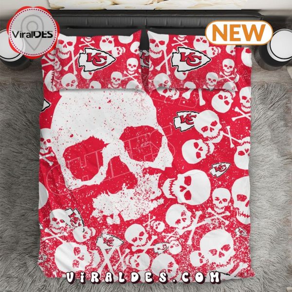 Kansas City Chiefs Skull 2024 Halloween Bedding Set