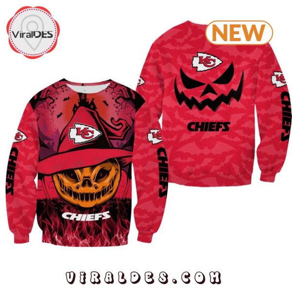 Kansas City Chiefs Smiling Pumpkin Halloween Sweatshirt